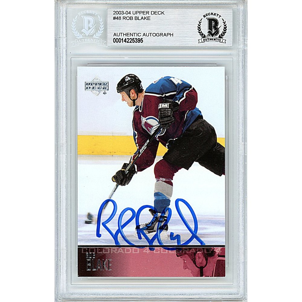 Rob Blake Signed 2003-04 Upper Deck Hockey Card Avalanche Beckett BAS Autograph